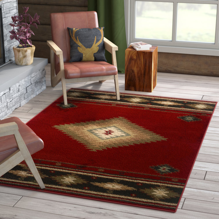 Loon Peak® Johnson Village Southwestern Red/Green Area Rug & Reviews